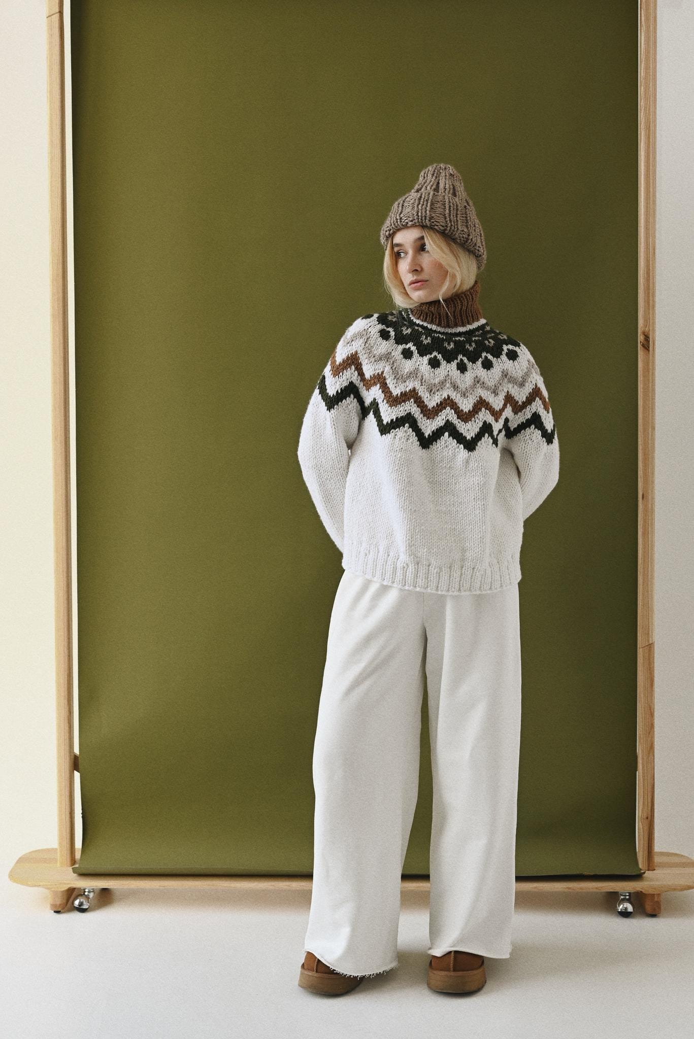 Hand Knitted Alpaca Wool Cap: Unisex Winter Hat