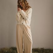 Handcrafted Alpaca Cardigan: Grey Merino Wool Knitwear