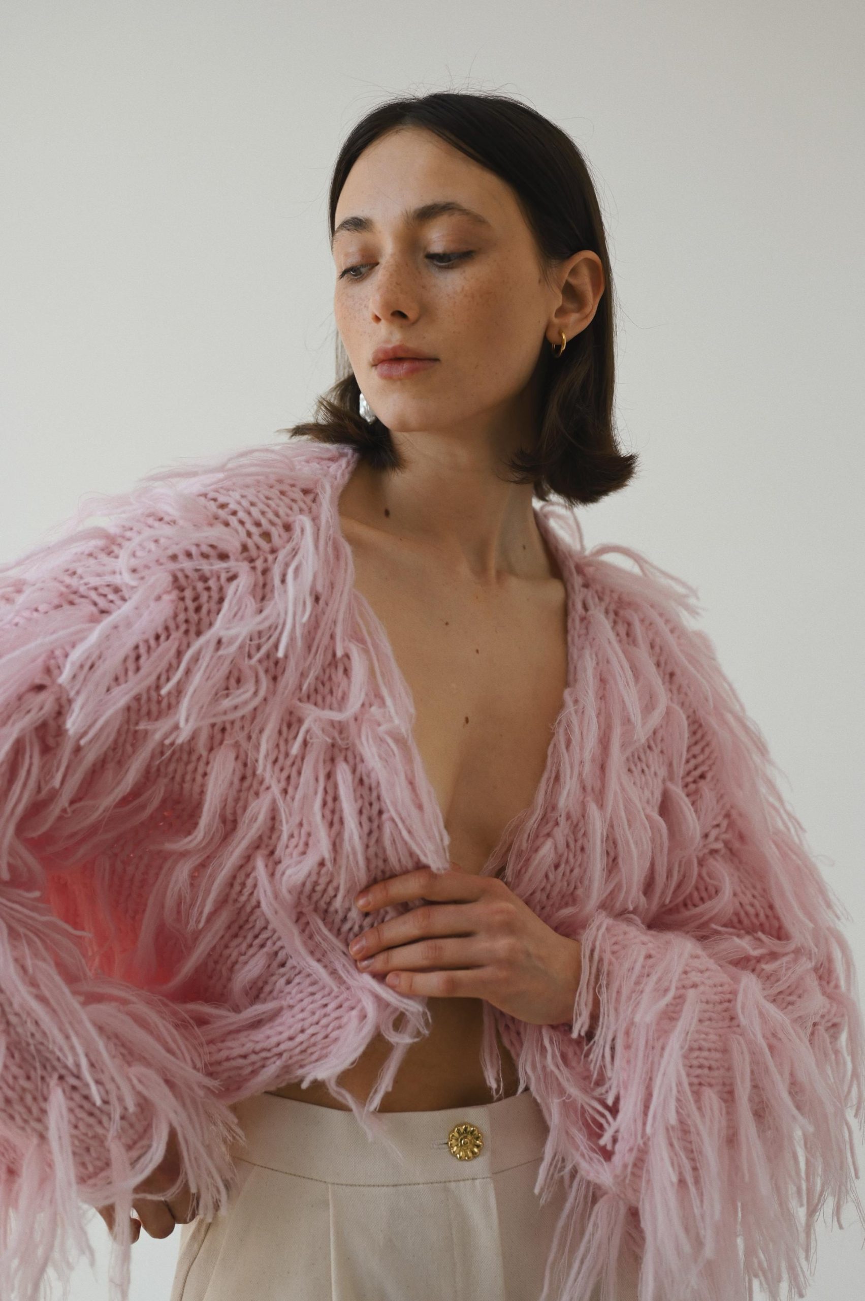 Handmade Alpaca Merino Cardigan: Cropped Open Front Wool Jacket