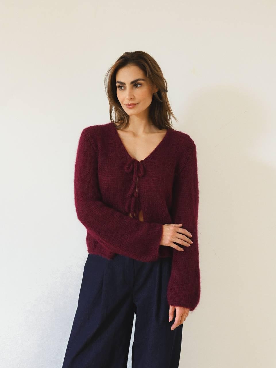 Handmade Mohair Knit Cardigan: Cozy Lightweight Sweater