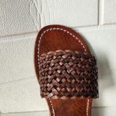 Moroccan Handmade Leather Sandals Women – Braided Slides, Strappy Summer Shoes, Open Toe Beach Sandals, Handcrafted Flat Leather Sandals