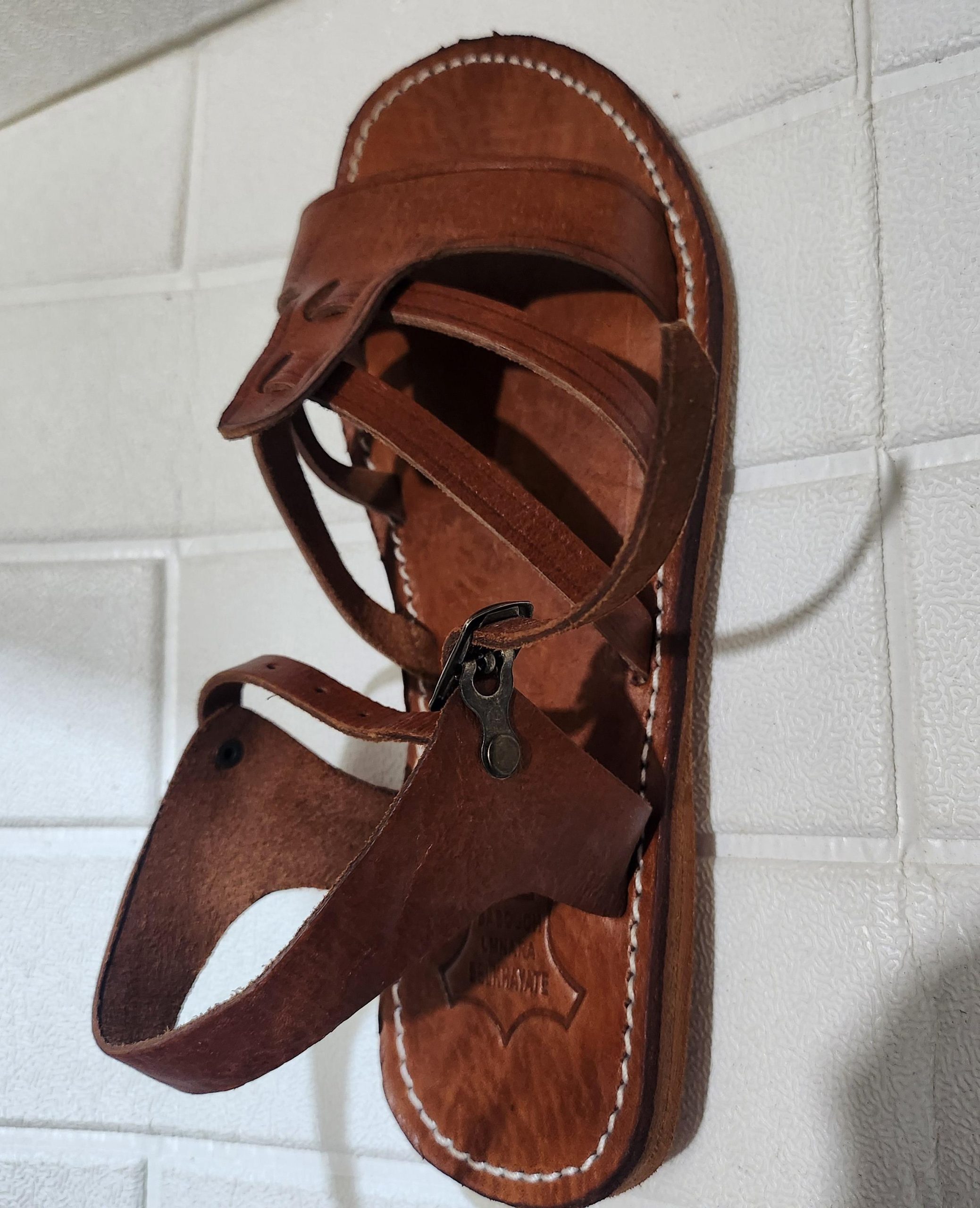 Handmade Moroccan Leather Sandals For Women – Brown Flat Summer Sandals With Toe Loop & Ankle Strap – Boho Travel Shoes Eu 37 To 42