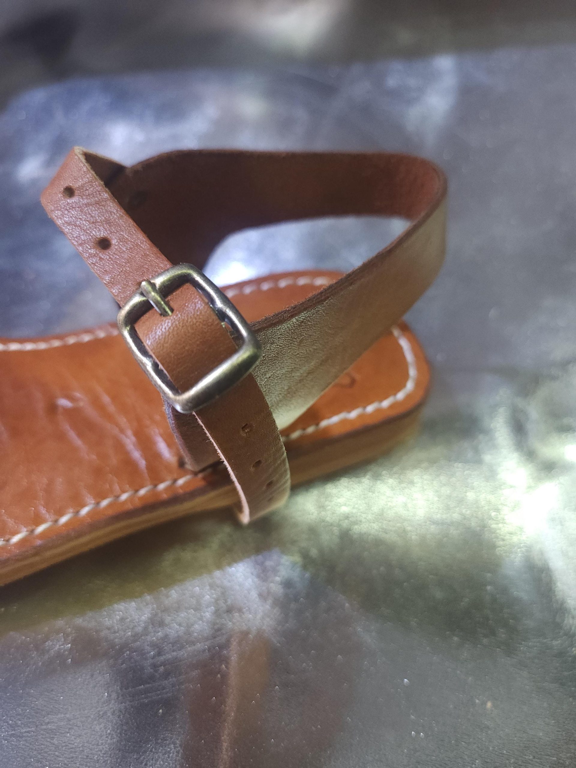 Handmade Moroccan Leather Sandals For Women – Fall Brown Leather Shoes Gift