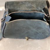 Handmade Moroccan Leather Crossbody Bag – Tooled Floral Carving Saddle Purse – Boho Vintage Shoulder Bag – Artisan Cowhide Leather Handbag