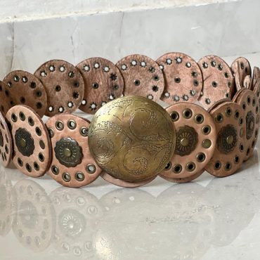 Leather Concho Belt 107 Cm (42.1 In) – Vintage Medieval Waist Belt Gift For Women