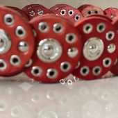 Handmade Moroccan Red Leather Belt With Silver Buckle – Wide Boho Waist Belt